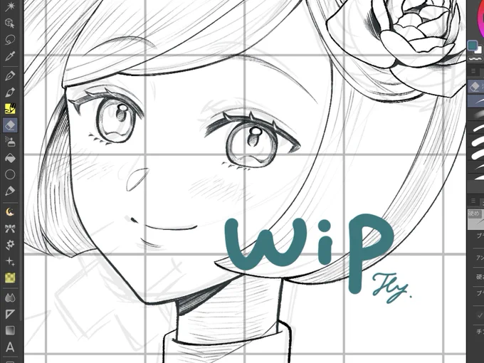ちょっといつもと違う画風に挑戦中……🖋️ 