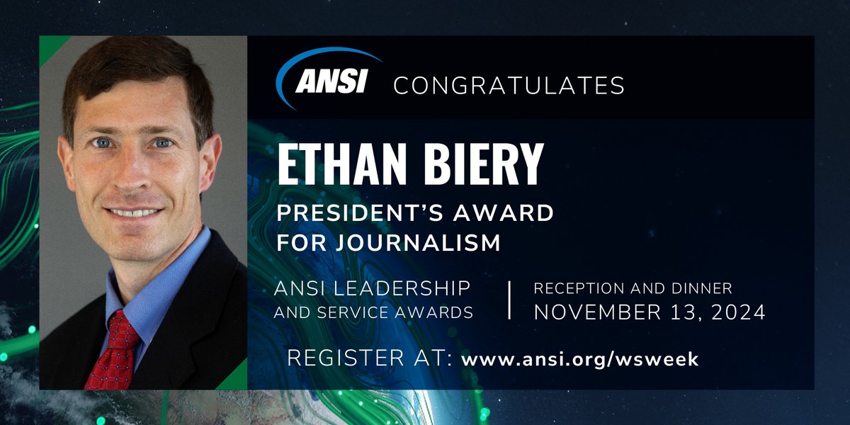 ansidotorg's tweet image. ANSI congratulates Ethan Biery of @Lutron, winner of the President’s Award for Journalism!

ansi.org/standards-news…

#WorldStandardsWeek #ANSI #Lutron #standards