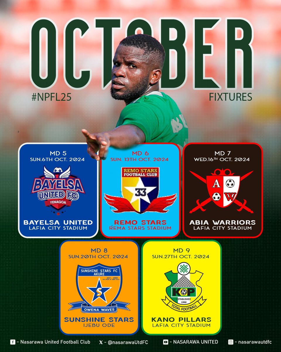 Nasarawa United #npfl25 October Fixtures.

How many points do you think the team can pick from the fixtures?

#WeAreTheMiners