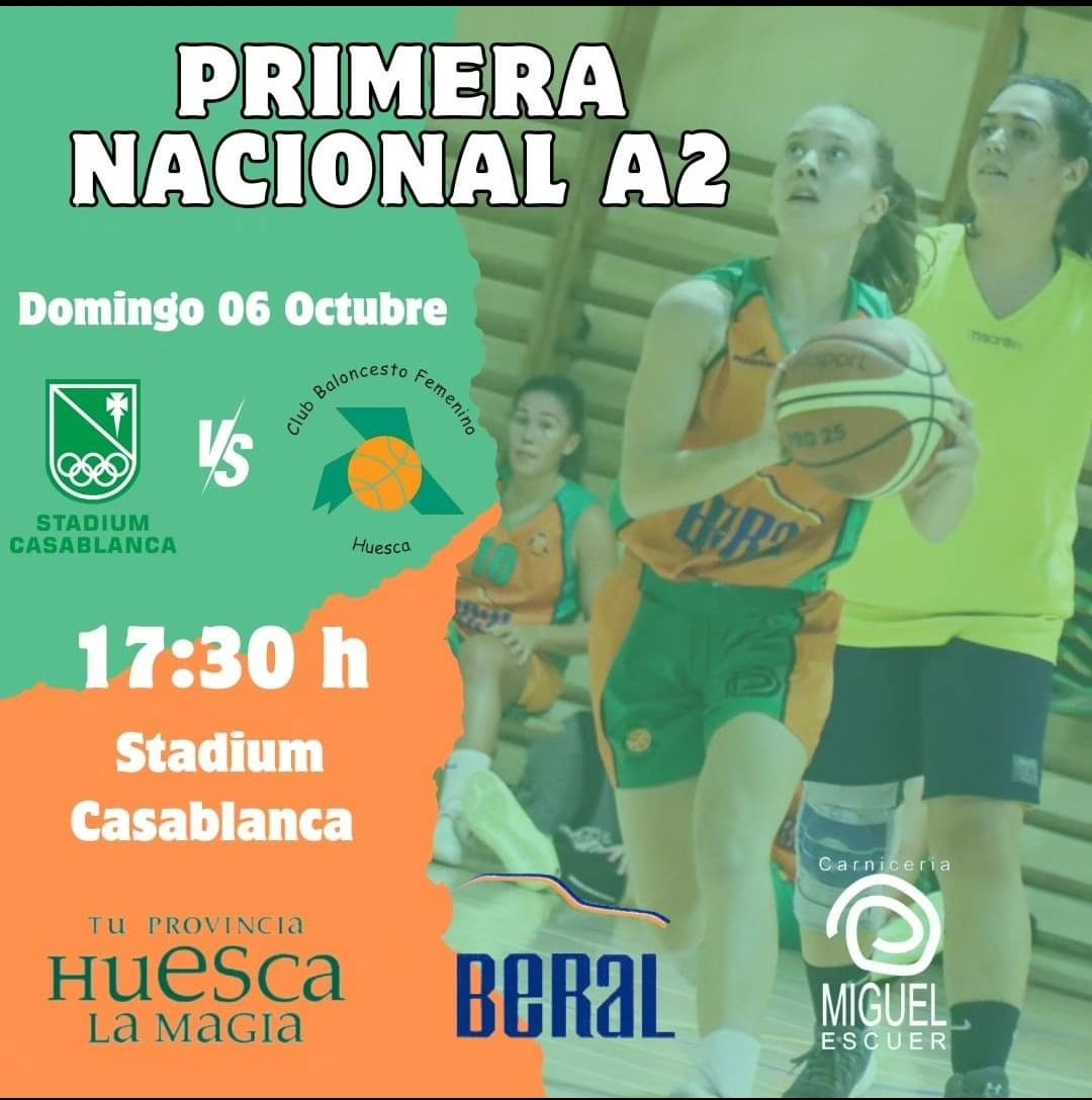 CBFHuesca's tweet photo. PRIMERA NACIONAL A2
Este fin de semana el equipo senior entrenado por Roberto Martínez y Carlos Galindo debutará en la liga jugando fuera de casa, será este domingo en Casablanca a las 17: 30 h.
Suerte chicas!! 🏀💪
#tuprovinciahuescalamagia
#baloncestofemenino
#beral https://t.co/tS3TzYPzph