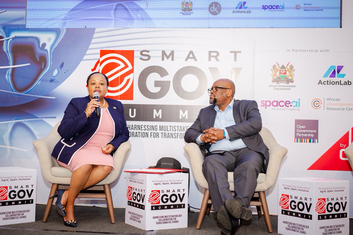 dx5ve's tweet photo. We kicked off Day 2 of the SmartGov Summit 2024 with an impactful Fireside Chat: Digital Transformation Efforts &amp; Opportunities. Moderated by Harry Hare and featuring Mercy Wanjau, Secretary to the Cabinet at the Executive Office of the President. #SmartGovSummit #SmartGov2024 https://t.co/noWmMYlr00