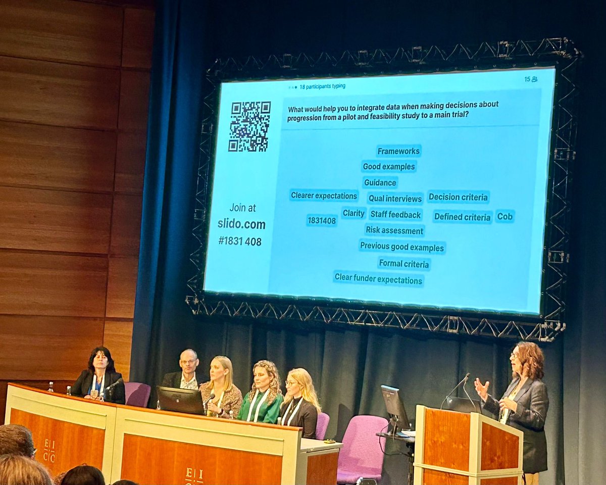 NJCornwall's tweet photo. Fantastic spotlight session #ICTMC2024 integrating qual &amp; quant findings in progression decision making in pilot and feasibility studies

Thanks to all the speakers @MarionKCampbell @katiejmellor @bjrklun6 @shauntreweek &amp; chair @clare_jinks &amp; for all the great audience discussion https://t.co/Q3FxyfAcLF
