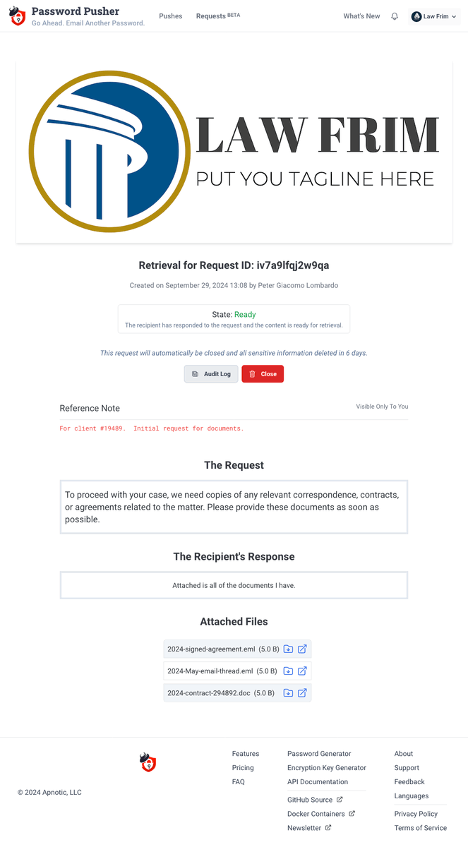 Password Pusher tweet media