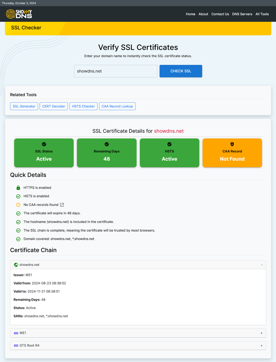 tecadmin's tweet photo. 🔒 Is your website secure? Check your SSL certificate instantly with our FREE tool! ✅ See SSL status, expiration, HSTS, &amp; more in seconds. Keep your site safe and trusted by users. 🚀

👉 Check now: https://t.co/Dzbz3zZaeo

#SSLChecker #WebsiteSecurity #HTTPS #CyberSecurity https://t.co/rzEarNIAyZ