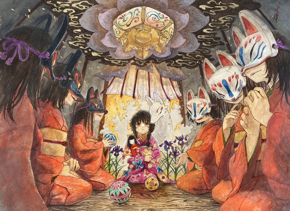 「If you see this, QRT your art and tag so」|水凍🦊BOOTH通販中7/18~きつね夏詣のイラスト