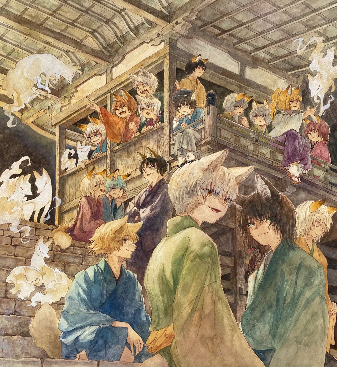 「If you see this, QRT your art and tag so」|水凍🦊BOOTH通販中7/18~きつね夏詣のイラスト