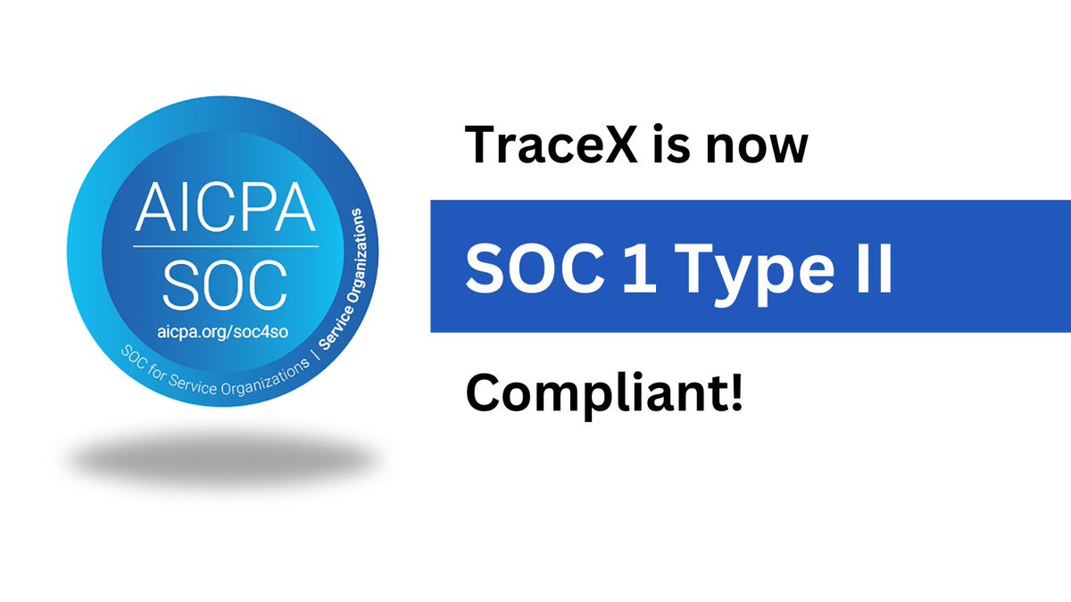 tracex_tech's tweet photo. We're excited to announce that @tracex_tech has achieved SOC 1 Type 2 compliance, ensuring robust internal controls over financial reporting & secure financial transactions. A big thank you to our dedicated team for making this milestone possible!
#SOC1 #Compliance #SupplyChain https://t.co/Q7NG8mNCFG
