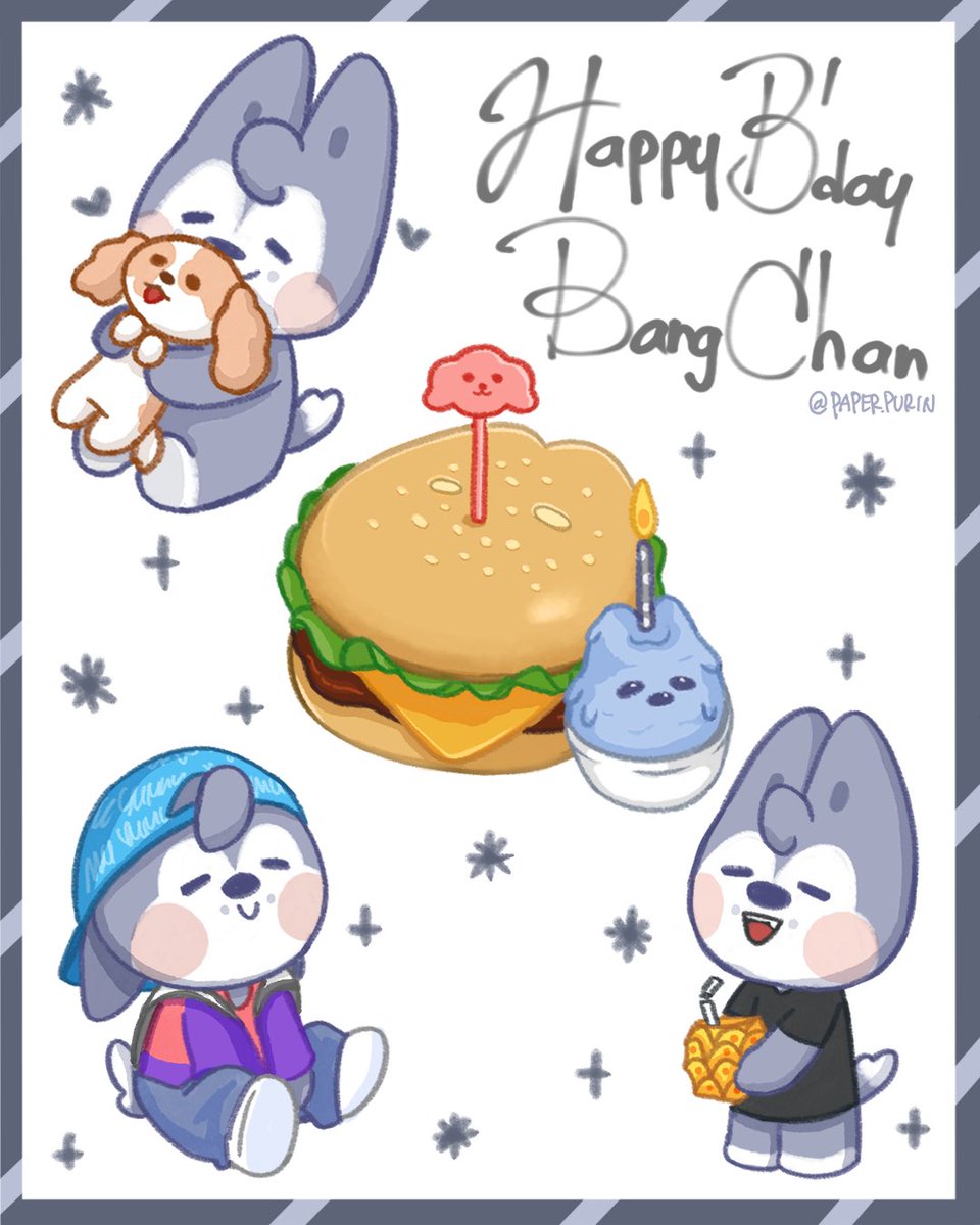 paperpurin's tweet photo. Happy Birthday Bang Chan🐺🖤
Broad shoulder carrying responsibilities and dreams, baby hearted titan, delulu king.
.
.
.
.
#skzoofanart #straykids #bangchan #wolfchan #BrightestStarBangChan 
#우리의_찬란한_청춘_방찬에게 
#happybangchanday https://t.co/w7CpvlngJO