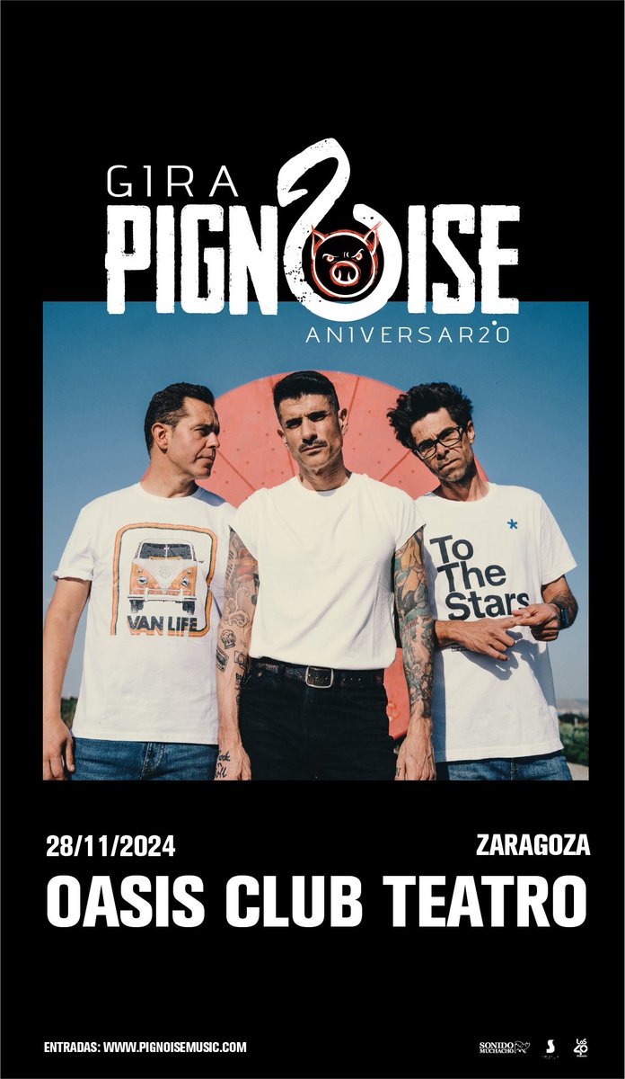 La gira del 20 aniversario de @pignoise llega a la sala @oasis_club_teatro el próximo 28 de noviembre. ¡Únete a la celebración de @alvarobenitov y los suyos para disfrutar de una noche de pop vibrante! Entradas a la venta en la web de @pignoise