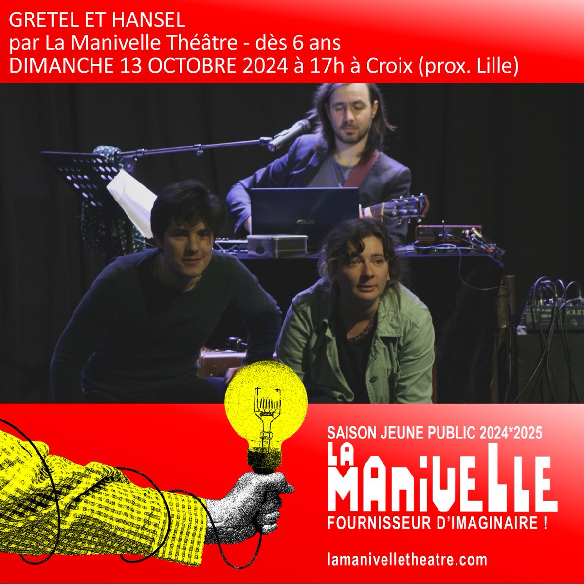 Spectacle #jeunepublic à @lamanivelle
#theatre #wasquehal / "Gretel et Hansel" dès 6 ans / dimanche 13 octobre à 17h. Infos et réservations sur lamanivelletheatre.com