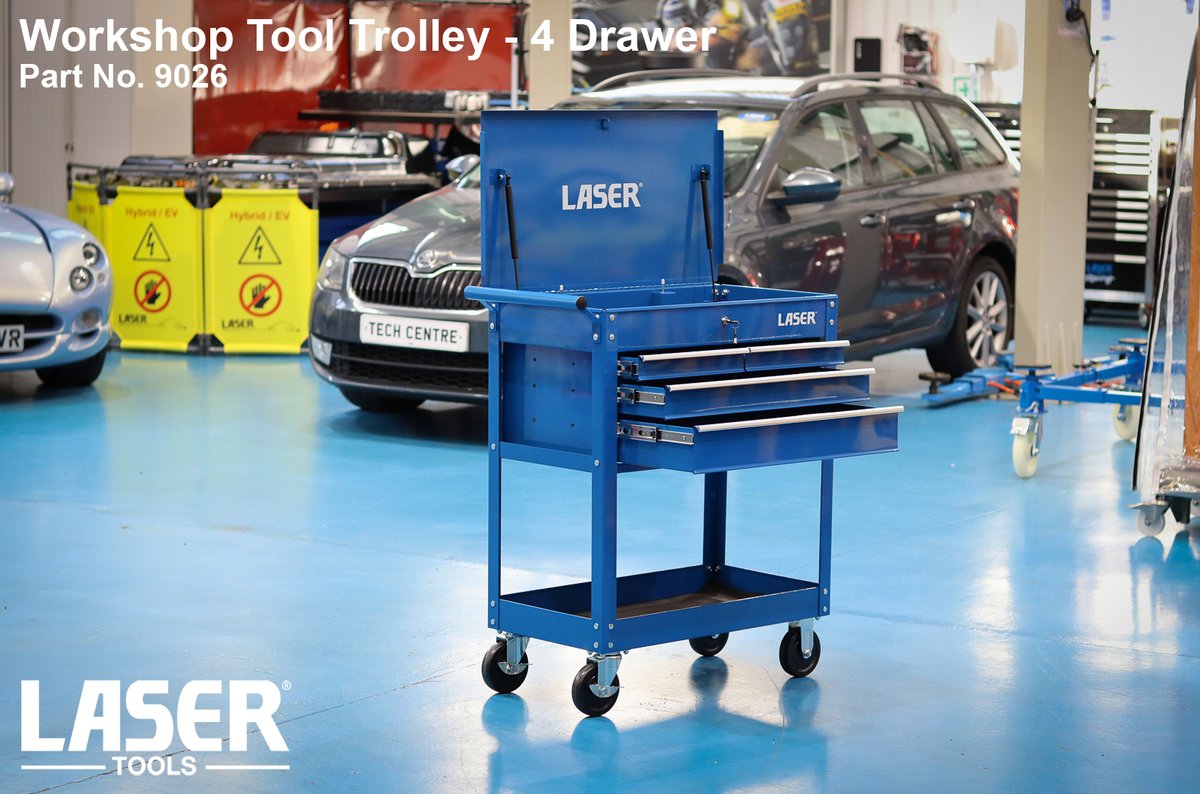 Laser_Tools's tweet photo. Brand new to the range is this workshop tool trolley, with extra storage space top/bottom, plus 4 integral drawers and a side hanging space for tools.
Available now from your local Laser Tools dealer. (Part No. 9026).
https://t.co/MaI5WRfJWQ
#LaserTools https://t.co/Gis05ntkrD