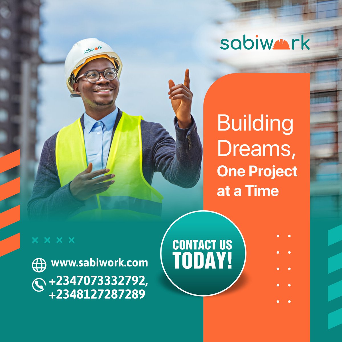 Sabi_work's tweet photo. From conceptualization to completion, we pour our heart and soul into every detail. Our commitment to quality, reliability, and customer satisfaction drives us to deliver exceptional results.

Contact us today! ☎ 07073332792 for your bookings https://t.co/Q3jm6x3eNM