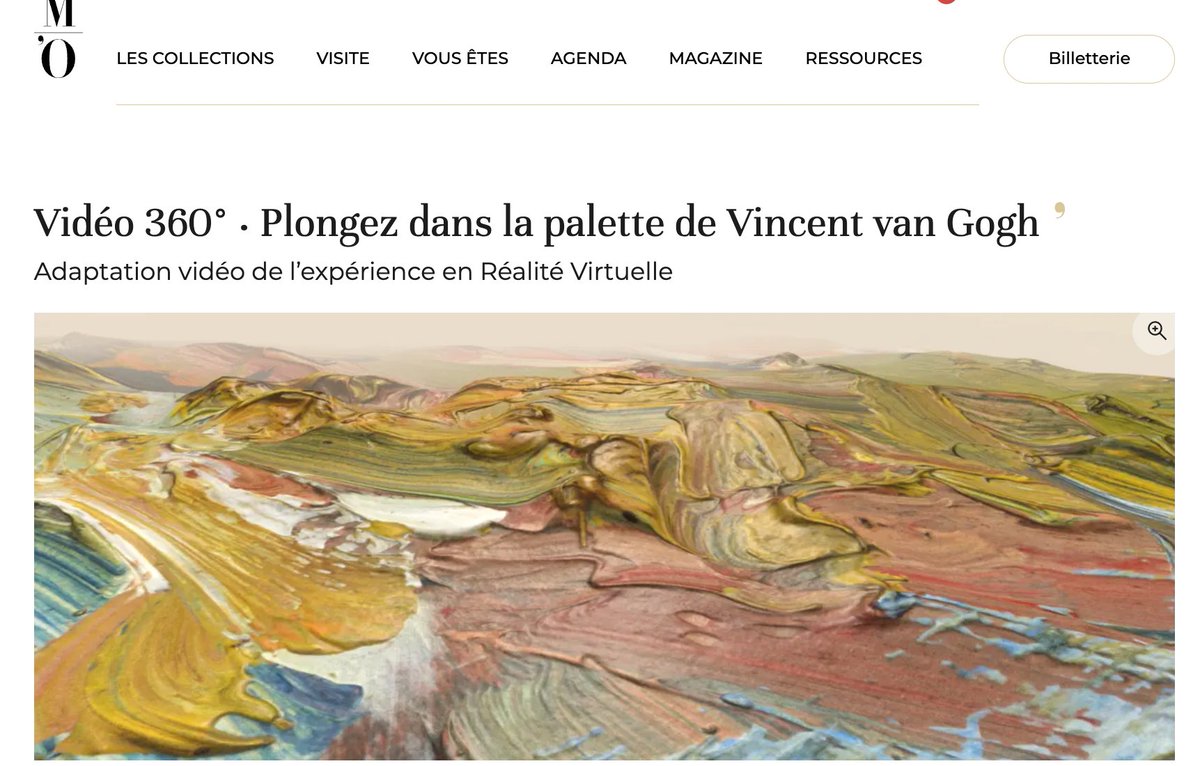 HDA_edu_num's tweet photo. 🖼️🖌️🎨 Le @MuseeOrsay propose une adaptation de l’expérience en #RéalitéVirtuelle lors de l'exposition "#VanGogh à Auvers-sur-Oise". La #vidéo permet d'analyser la palette et les techniques de la perspective, les couleurs et l'empâtement 👉https://t.co/hrALP9eBgf
#Peinture https://t.co/4XbhXwoxiH