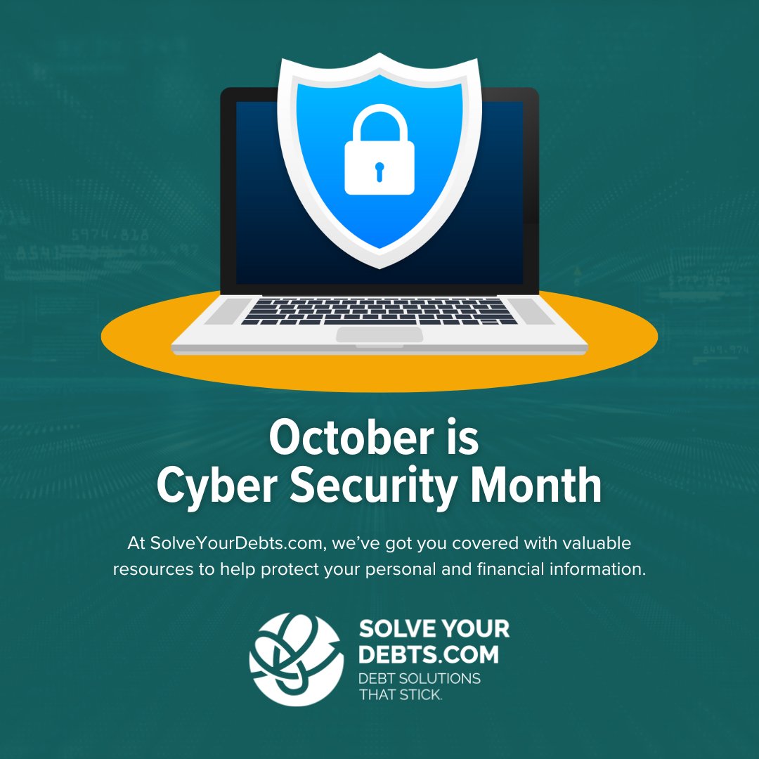 SolveYourDebts's tweet image. October is Cyber Security Awareness Month and staying safe online has never been more important. Visit SolveYourDebts.com for helpful content on topics such as identity theft, financial scams and more.