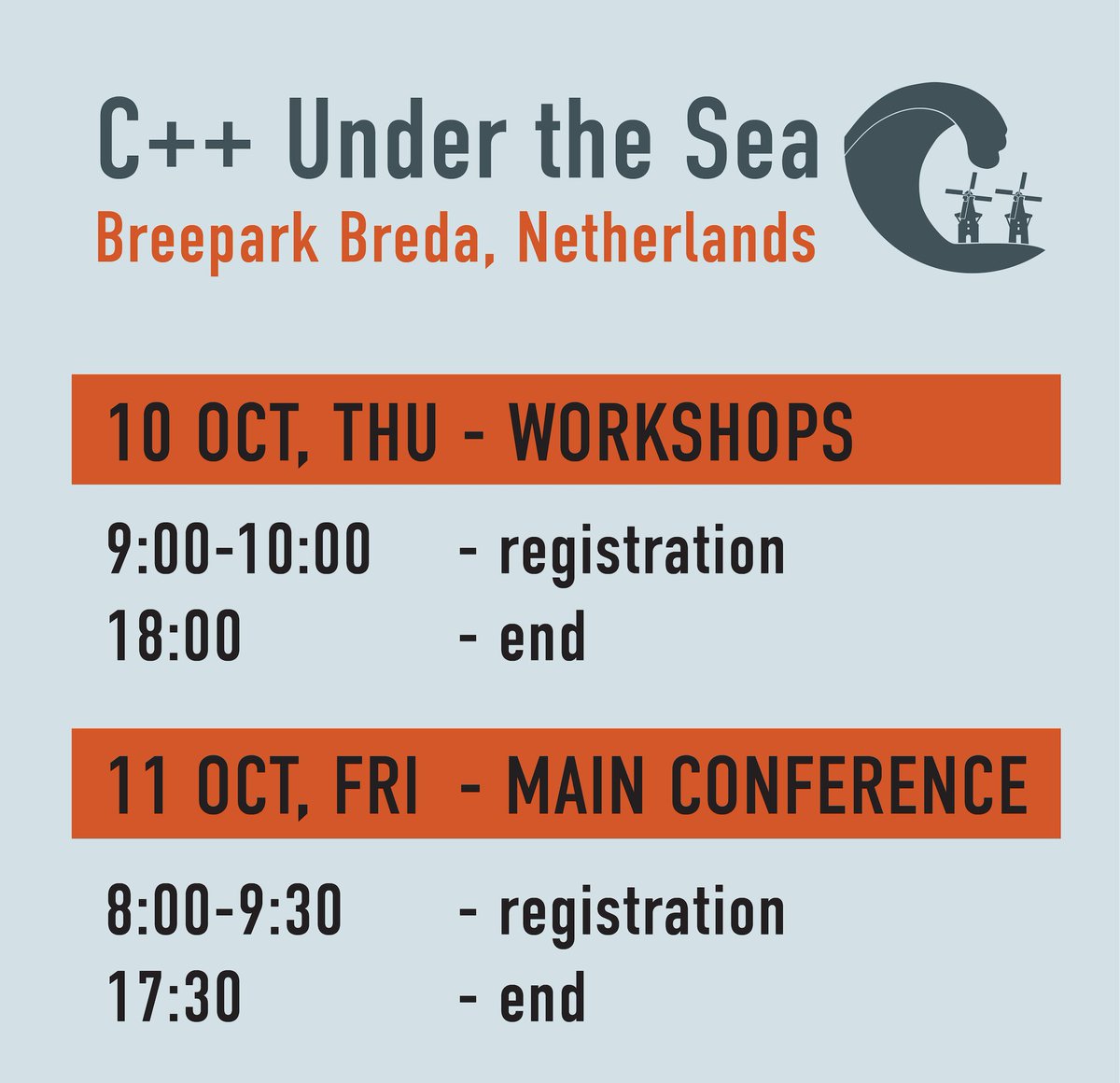 cppunderthesea's tweet image. Gearing up for an exciting conference next week at in Breda! Will you be joining  us? The initial schedule is live on our site: cppunderthesea.nl. The full program for speaker tracks will be available on-site on October 11. Note that each day requires a separate ticket.