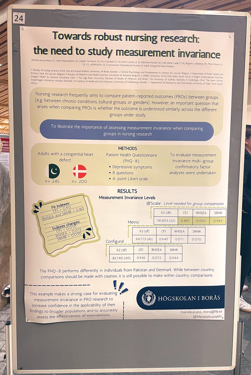 Dr.Mariela Acuña M (@marielaacunam1) on Twitter photo Present at the Nordic Conference in Nursing Research 🙋🏻♀️
If you are in Stockholm and want to hear more about measurement invariance, you are welcome to stop by my poster 😄
<a href="/Swenurse_Kansli/">swenurse</a> #research #conference #AcademicTwitter #dissemination Present at the Nordic Conference in Nursing Research 🙋🏻♀️
If you are in Stockholm and want to hear more about measurement invariance, you are welcome to stop by my poster 😄
<a href="/Swenurse_Kansli/">swenurse</a> #research #conference #AcademicTwitter #dissemination