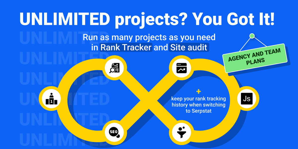 serpstat's tweet photo. 🚀 Switching SEO tools? Keep your entire ranking history for FREE with Serpstat! Plus, unlock unlimited projects, JS website audits, and more with our Team &amp; Agency plans. Experience seamless transition and powerful features. Start your 7-day free trial: https://t.co/XF4LHt9imb https://t.co/f2tc0aBmEf