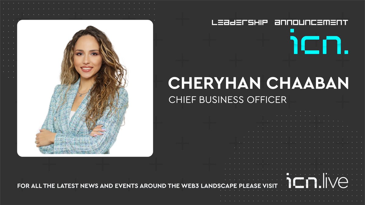 🌟 Welcoming New Leadership at @icnweb3media  

We are beyond thrilled to announce that 
Cheryhan Chaaban has joined our team as our new Chief Business Officer! 🚀

Cheryhan brings experience in the communication field and an unstoppable mindset that perfectly aligns with our