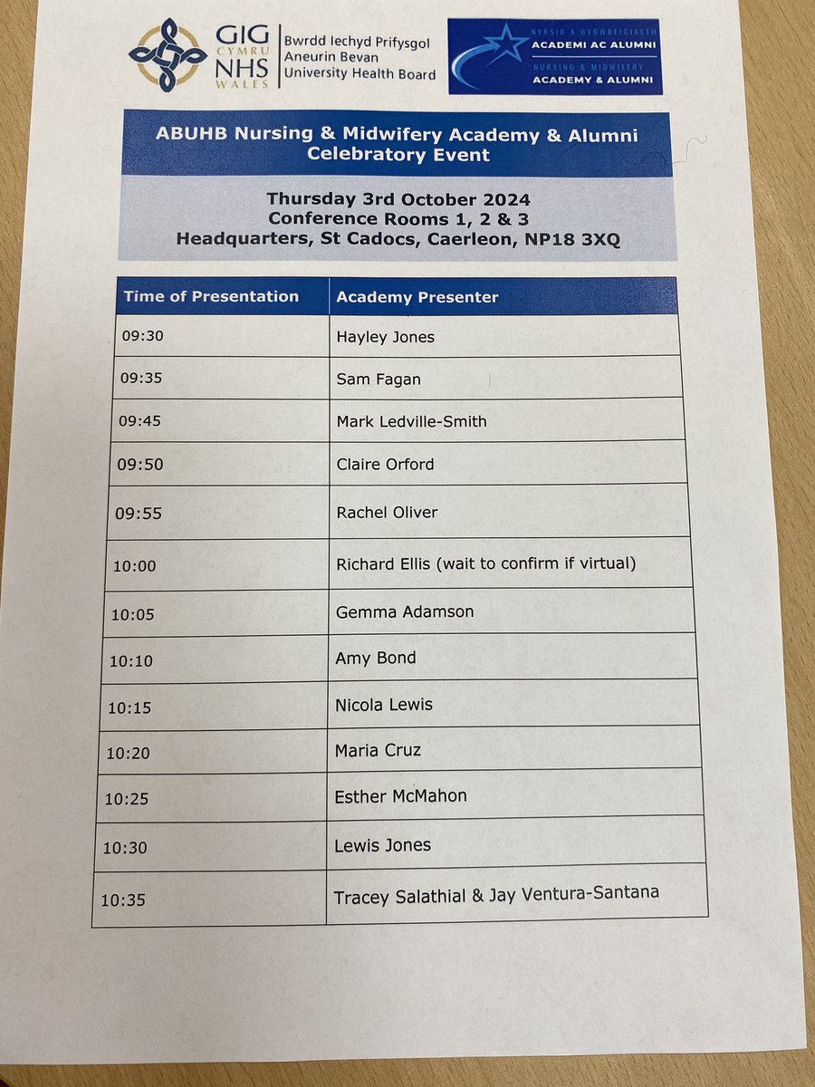 What a privilege to be listening to presentations from the <a href="/AneurinBevanUHB/">Aneurin Bevan University Health Board</a> Nursing &amp; Midwifery Academy and Alumni - amazing leadership journeys. Proud of you all 👏👏👏<a href="/academy_nu86981/">ABUHB Nursing & Midwifery Academy & Alumni</a> <a href="/JonesLindaj12/">linda jones</a> <a href="/sarah_iles40/">Sarah</a> <a href="/clairew_harris/">Claire Harris</a> <a href="/helenk52745183/">helen k</a> <a href="/SianWilson43681/">Sian Kinsella</a> <a href="/jennyw_ABUHB/">jenny winslade</a>