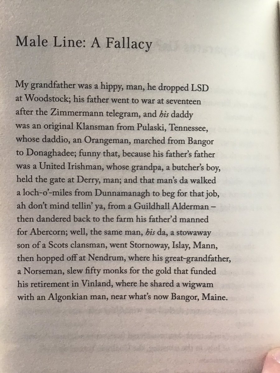 david atkinson (@ablackeyedpeace) on Twitter photo I bought 3 books yesterday to enjoy today on #NationalPoetryDay
I am posting one poem from each, no commentary, just the poem
The first is 'Male Line : A Fallacy' by Scott McKendry <a href="/al_mac_e/">Scott McKendry</a>
#poem
#POEMS
#poetry
#AmReading
#poemoftheday
#poets I bought 3 books yesterday to enjoy today on #NationalPoetryDay
I am posting one poem from each, no commentary, just the poem
The first is 'Male Line : A Fallacy' by Scott McKendry <a href="/al_mac_e/">Scott McKendry</a>
#poem
#POEMS
#poetry
#AmReading
#poemoftheday
#poets