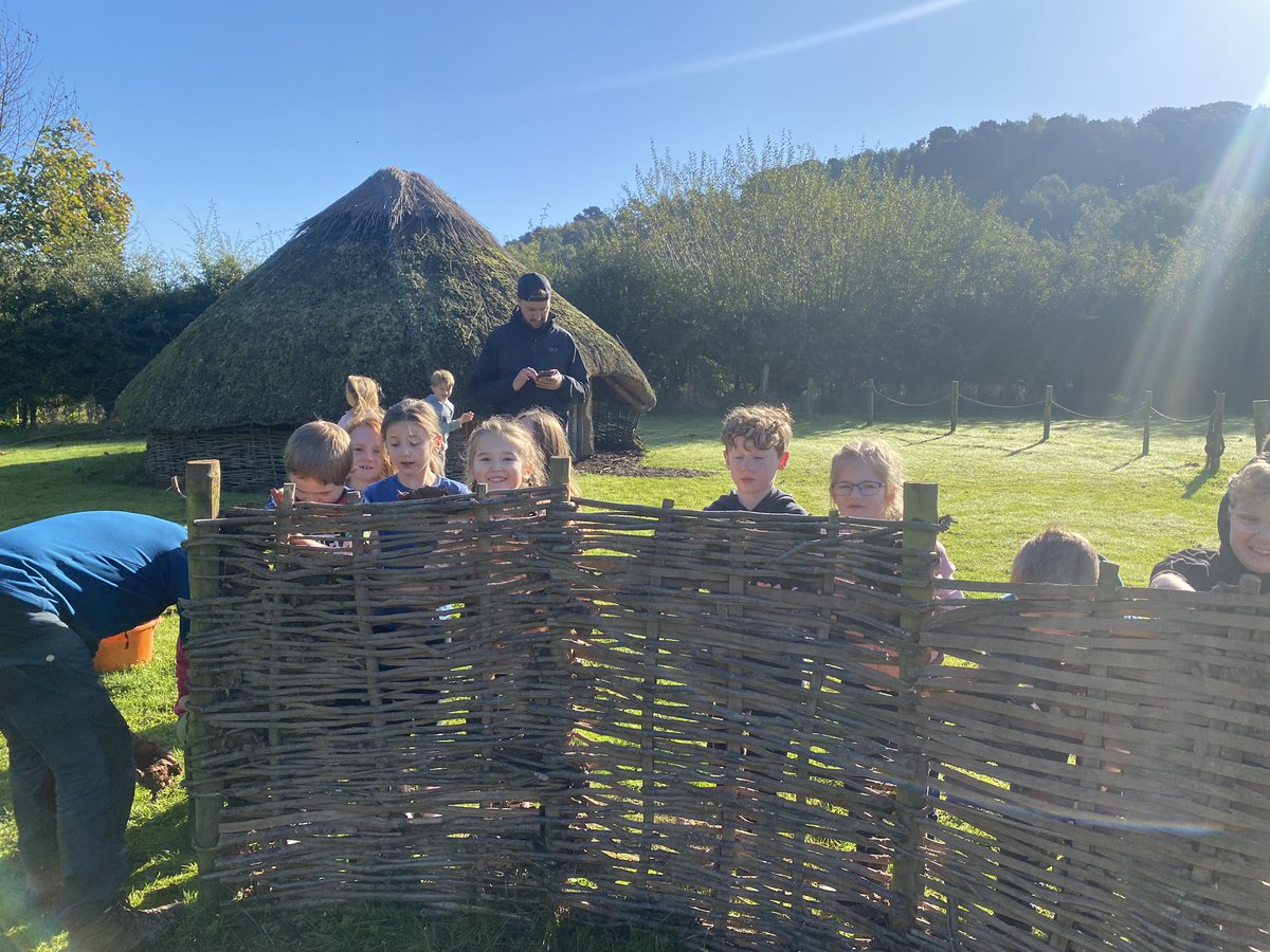 We’ve even helped to build a wattle and daub wall! We got very mucky!!