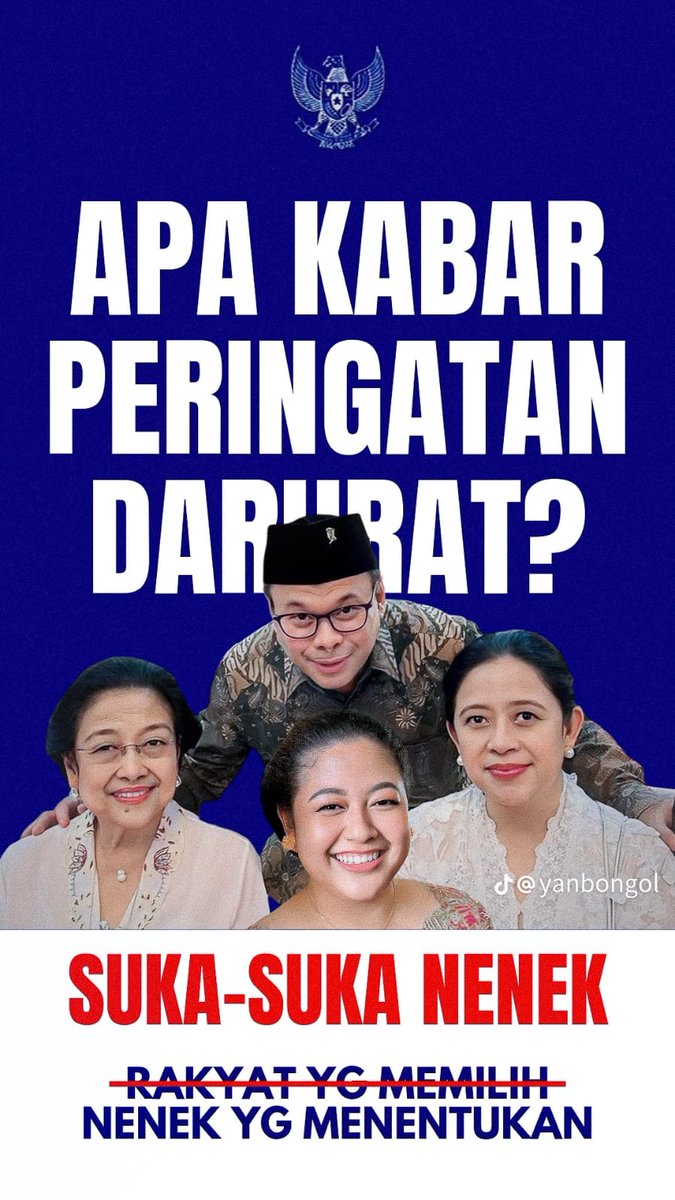 #DARURATDEMOKRASI

Halo Reza Rahadian, Arie Kriting dan banyak lagi...lupa atau takut kalo menjadi anggota DPR karena keputusan neneknya? Kalian MUNA tahu