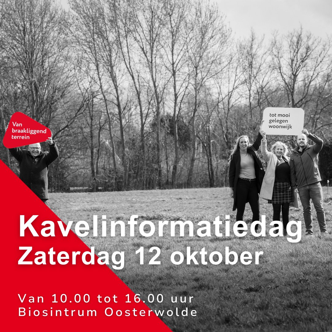 🌟 Droom je van een nieuwe woning in Ooststellingwerf? 🌟

Kom zaterdag 12 oktober naar onze informatiemarkt in het Biosintrum in Oosterwolde! 
Van 10:00 tot 16:00 uur leer je alles over het kopen van een kavel en het bouwen van je droomhuis. 🏡✨
Info ➡️ ooststellingwerf.nl/gemeente-houdt…