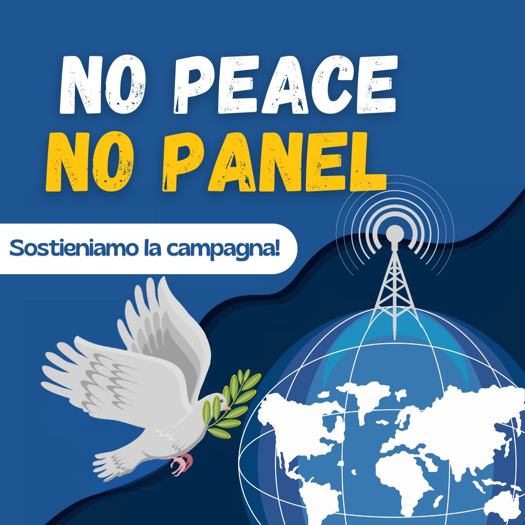ArchivioDisarmo's tweet photo. Per dare una possibilità alla pace, per prima cosa dobbiamo darle voce. Archivio Disarmo è al fianco di @BrodMax, degli altri giornalisti e di @RetePaceDisarmo  nel sostenere la campagna #NoPeaceNoPanel! https://t.co/aZOiJBv6fq