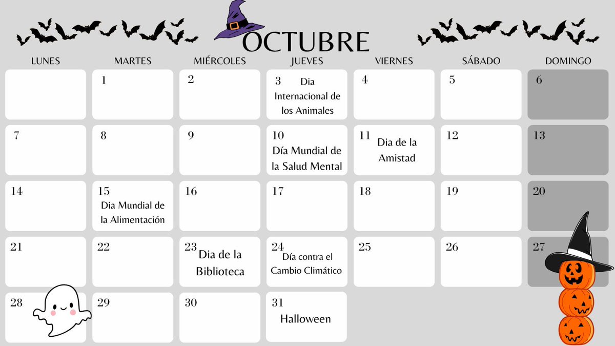 cepfuentemagna's tweet photo. Aquí tenéis los horarios de los días festivos en octubre.🎉
Realizaremos distintos talleres a lo largo del mes que se publicarán en nuestras redes sociales. https://t.co/SwNuS7hhxI