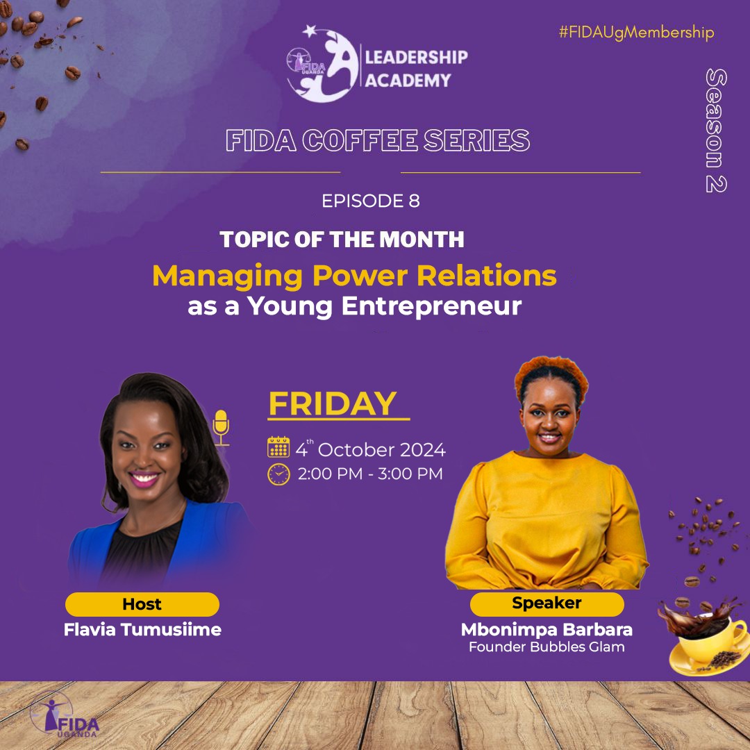 ☕️ #FIDAUGCoffeeSeries

Calling All Aspiring Entrepreneurs! 🌟 Are you ready to take your entrepreneurial journey to the next level? 
Join us tomorrow, 4th October for another exciting episode featuring the inspiring @BarbrahBirungi, Founder of <a href="/bubbles_glam/">Bubbles Glam Impact Network</a> and <a href="/LotusEventsug/">Lotus Events Planners</a>!
