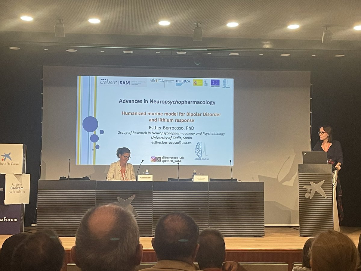 Esther Berrocoso Lab (@berrocoso_lab) on Twitter photo At the XLI National Meeting of the Spanish Society of Pharmacology #CongresoSEF2024 <a href="/BerrocosoEsther/">Esther Berrocoso Dominguez</a> presented our research on a humanized murine model for #bipolardisorder & lithium response during the session on advances in #neuropharmacology <a href="/univcadiz/">Universidad de Cádiz</a> <a href="/INiBICA_IIS/">INiBICA</a> @CIBER_SAM At the XLI National Meeting of the Spanish Society of Pharmacology #CongresoSEF2024 <a href="/BerrocosoEsther/">Esther Berrocoso Dominguez</a> presented our research on a humanized murine model for #bipolardisorder & lithium response during the session on advances in #neuropharmacology <a href="/univcadiz/">Universidad de Cádiz</a> <a href="/INiBICA_IIS/">INiBICA</a> @CIBER_SAM