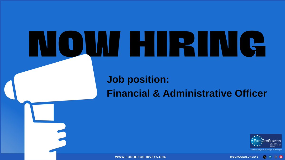 💼We are hiring a Financial &amp; Administrative Officer to join our international team! If you have a background in finance, accounting, &amp; project management, &amp; want to make an impact on global geoscience projects, apply now!
📅 Apply by 17 Oct
📍 Brussels
🔗 eurogeosurveys.org/about-us/job-o…