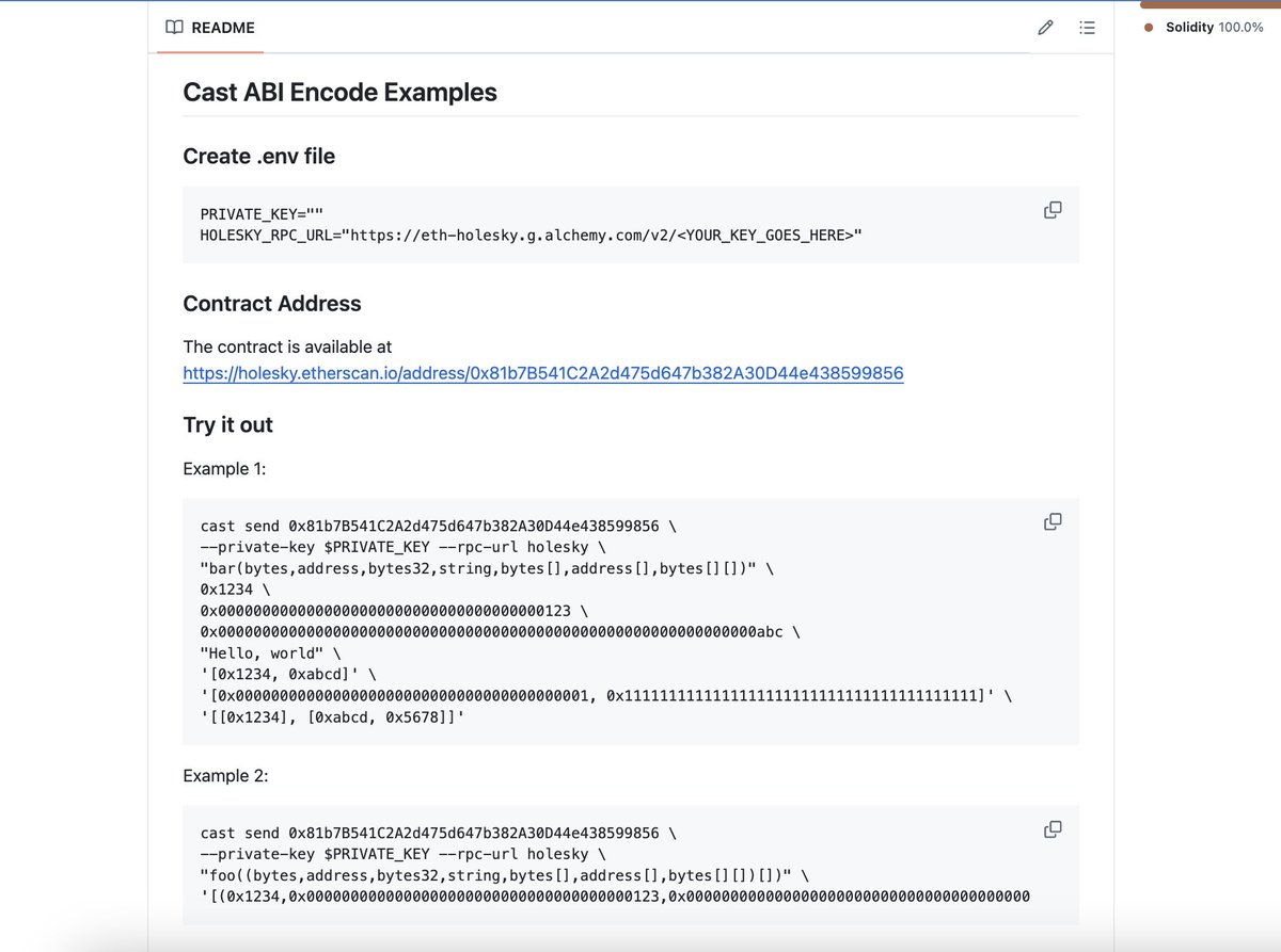Ever needed to use Foundry's `cast send` with bytes, arrays, nested arrays, etc., but struggled with encoding? I've got you covered 😉

(link to the repo in the reply)