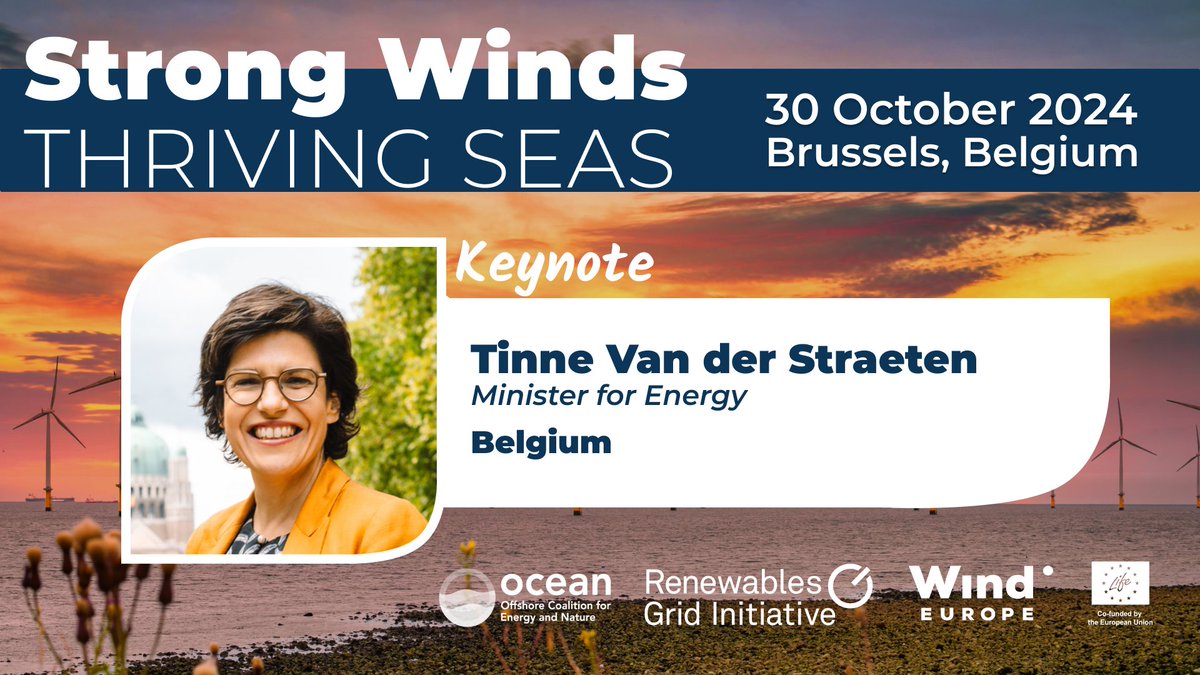 We are proud to announce <a href="/TinneVdS/">Tinne Van der Straeten</a>, Minister for Energy of Belgium, as a keynote speaker at Strong Winds, Thriving Seas!

📢Join us to hear about her experiences driving action for nature-friendly #offshore wind &amp; #grids.

💡Register for #ThrivingSeas2024👉eventbrite.com/e/strong-winds…