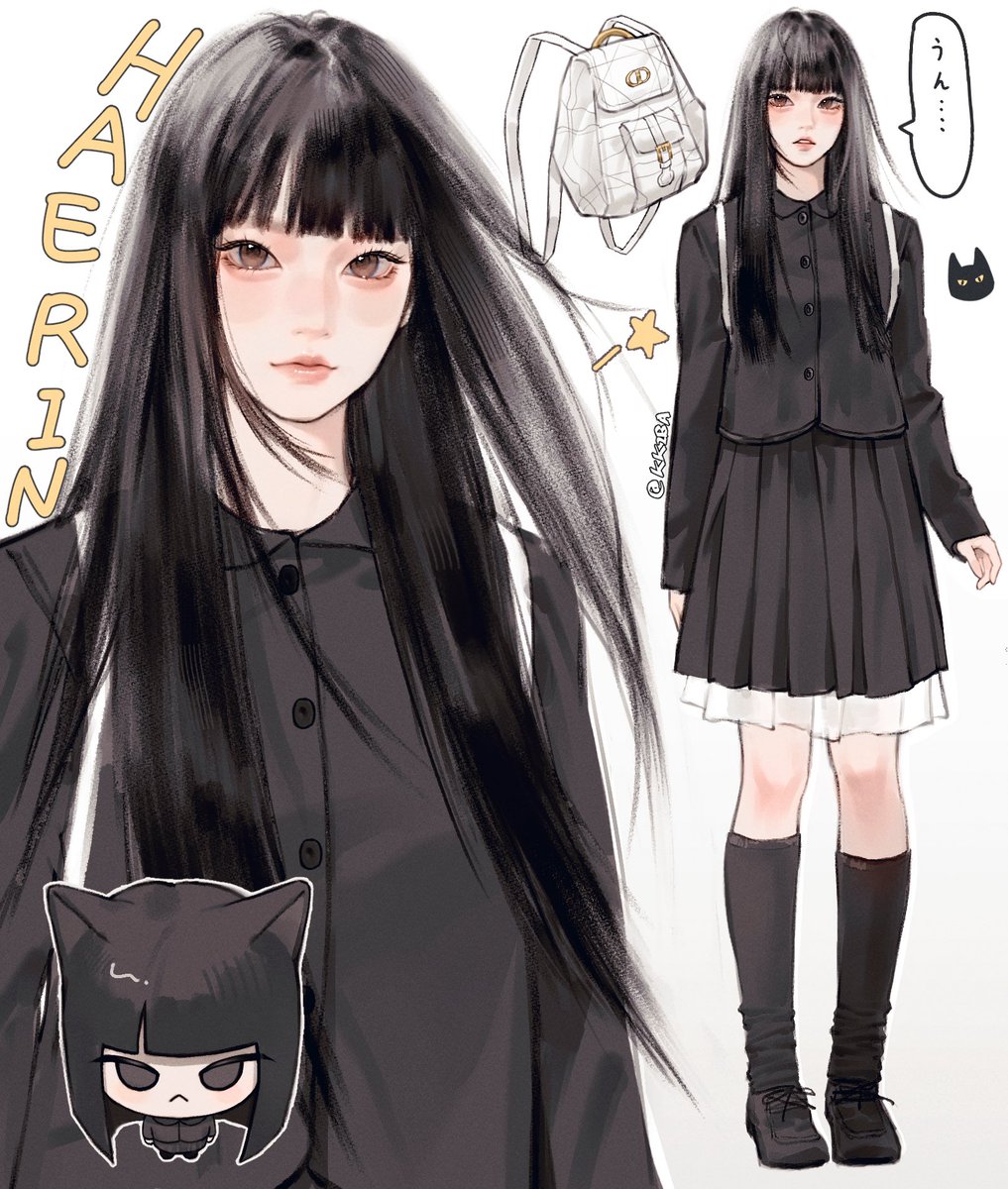 kkiba0506's tweet photo. 🐈‍⬛

#뉴진스 #NewJeans #해린 #Haerin #fanart https://t.co/hin3JKkKNz