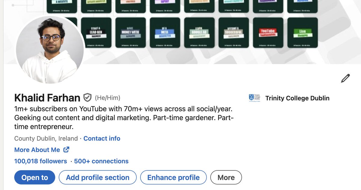 Khalid Farhan (@iamkhalidfarhan) on Twitter photo Any idiot with a laptop can get to 100k followers on LinkedIn. 
Here’s how I did it in 9 months with zero ads and less than 20 minutes of effort/week. 👀
1. Post at least 3x a week. Skip sharing news – give your take. Quantity matters. 
2. Don't use external links. They don't Any idiot with a laptop can get to 100k followers on LinkedIn. 
Here’s how I did it in 9 months with zero ads and less than 20 minutes of effort/week. 👀
1. Post at least 3x a week. Skip sharing news – give your take. Quantity matters. 
2. Don't use external links. They don't