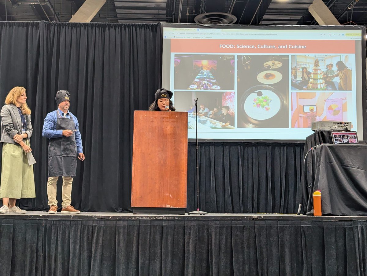 universcience's tweet image. Our touring exhibition Food: Science, Culture, and Cuisine (Banquet) was presented at #ASTC2024 by Hélène Wang, alongside Troy Rainville and Angela Henry from @imagineexhibits. 
A fascinating talk on the chemistry of cooking! 🍽️  #Food #Traveling #Exhibitions @ScienceCenters