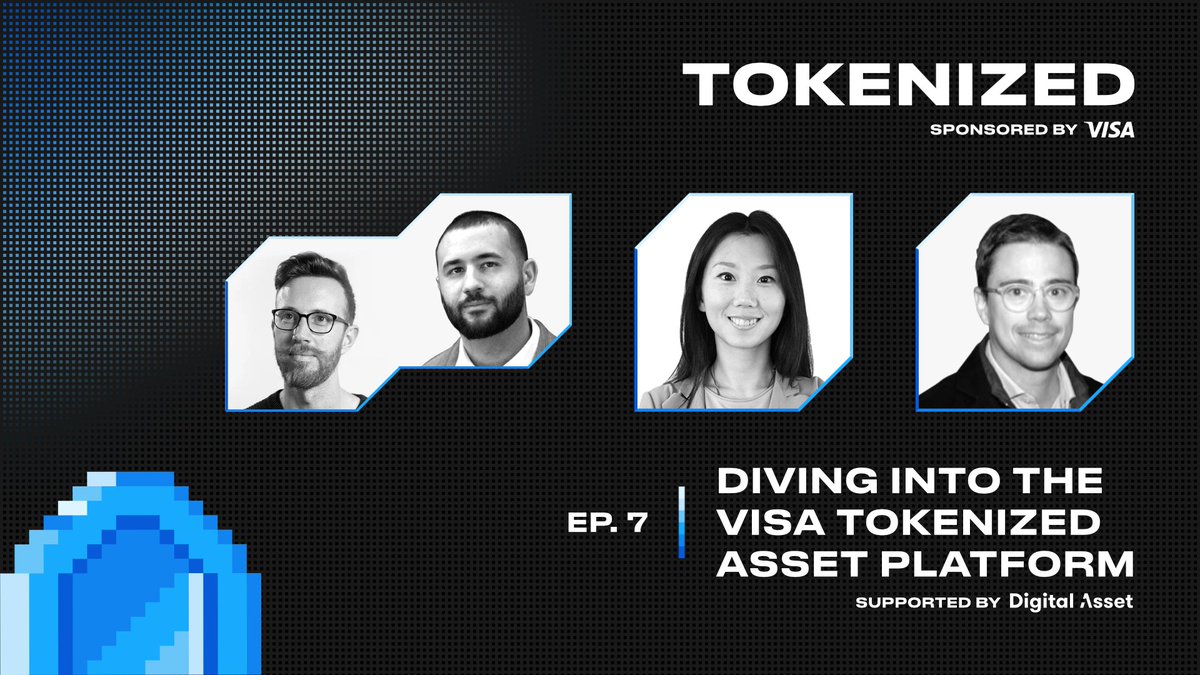 Ep. 7. of <a href="/TokenizedPod/">Tokenized Podcast</a> : Diving into the Visa Tokenized Asset Platform

<a href="/sytaylor/">Simon Taylor</a> &amp; <a href="/cuysheffield/">Cuy Sheffield</a>  are joined by <a href="/catgu_/">Catherine Gu</a> and <a href="/MarotoCastro/">FRANCISCO MAROTO CASTRO</a> to discuss:

➡️VTAP: Visa Tokenized Asset Platform
⛓️ BBVA's Tokenization Journey
🌐Tokenizing Assets &amp; RWA Momentum

Link to the full show