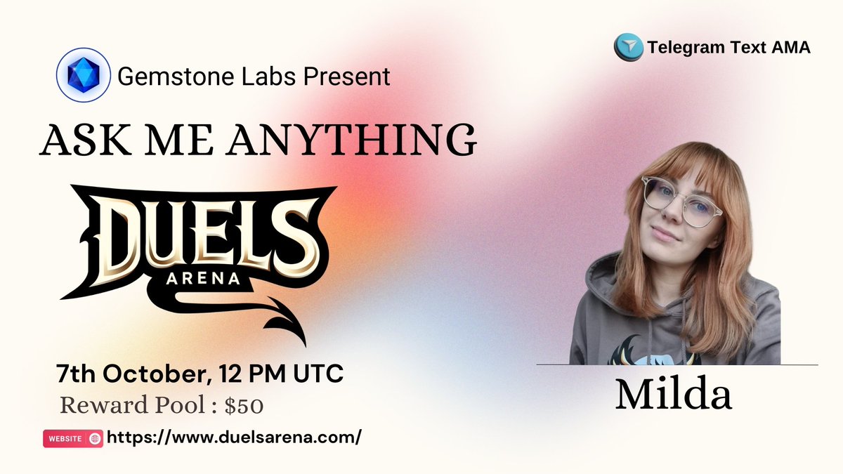 CryptoBullsCom's tweet photo. 🎙️Don’t miss the Opportunity to join for a #TelegramTextAMA with @Duels_Arena
🕰️7th October,12PM UTC
💰50$
🏛️ Venue :https://t.co/FsX37YBBK8
📌Rules:
1️⃣ Follow @Duels_Arena
2️⃣ Like & Rt
3️⃣ Ask your best Questions!
4️⃣ Join Tg:https://t.co/FsX37YBBK8 & https://t.co/S7IBWqcars https://t.co/3T6wOabjOH