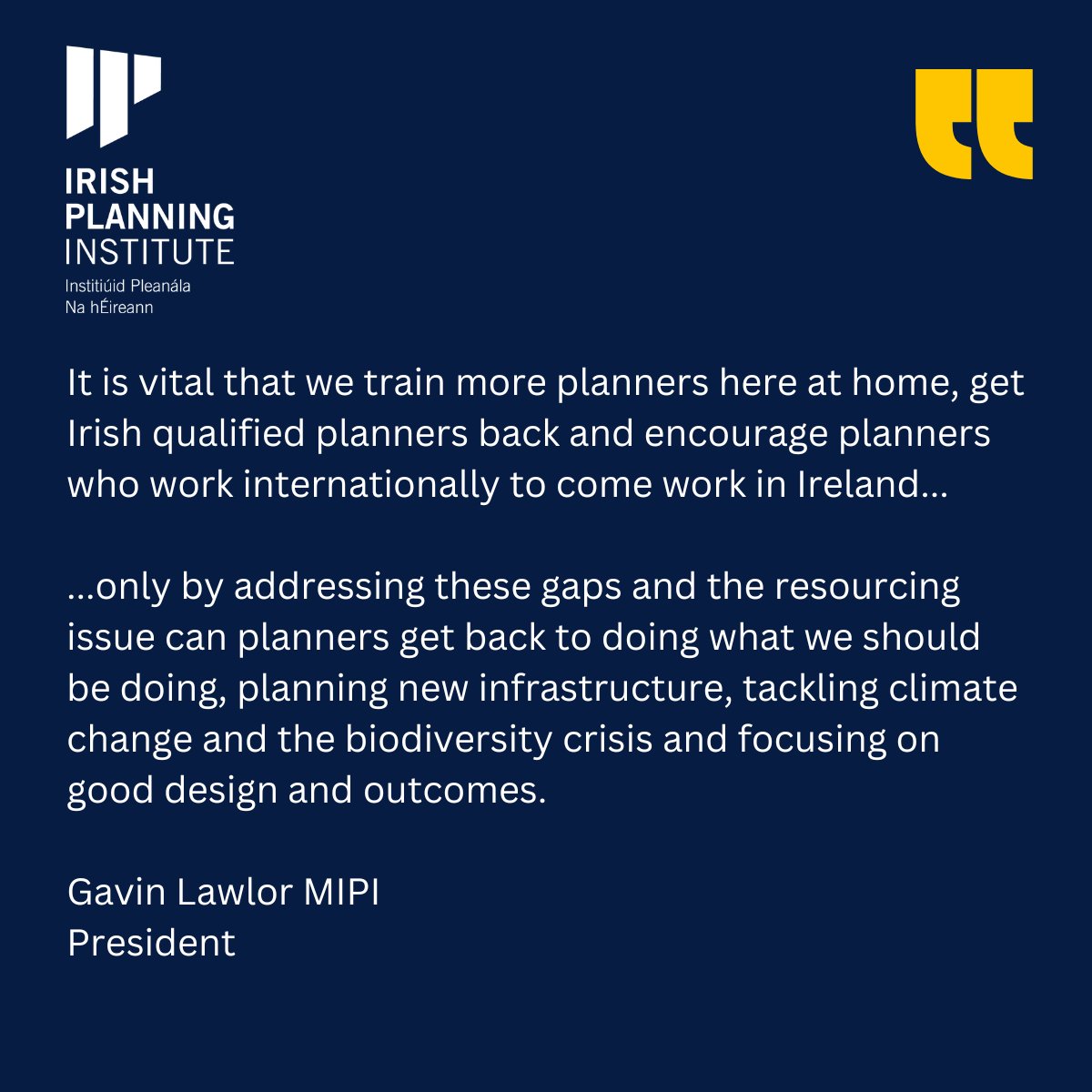 Irish Planning Institute call for greater co-operation on resourcing

See the release: ipi.ie/2024/10/03/iri…