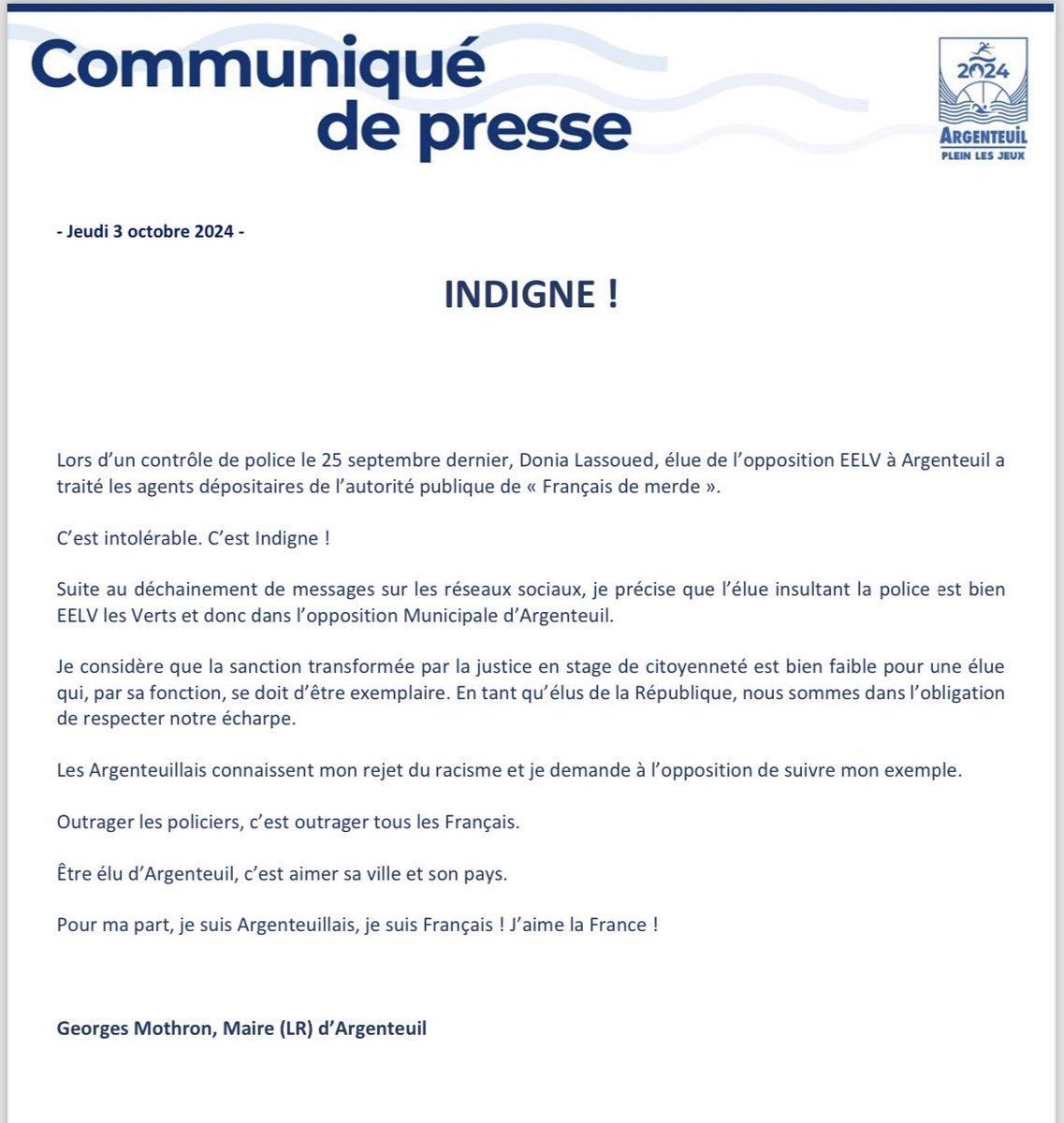 Georges Mothron (@gmothron) on Twitter photo 👉 Ma réaction suite au comportement indigne de Donia LASSOUED, élue #EELV de l’opposition de la <a href="/VilleArgenteuil/">Argenteuil</a> ! #Indigne du 🇫🇷! 👉 Ma réaction suite au comportement indigne de Donia LASSOUED, élue #EELV de l’opposition de la <a href="/VilleArgenteuil/">Argenteuil</a> ! #Indigne du 🇫🇷!
