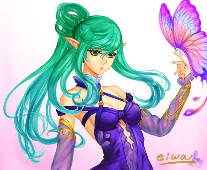 #とびきりのグリーンを魅せて下さい 
再変更をして加筆してみました🦋 