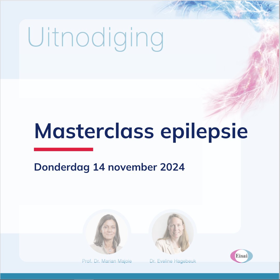 SEIN en Kempenhaeghe organiseren op donderdag 14 november een #masterclass #epilepsie in Utrecht voor (kinder)#neurologen, VS/PA, AVG en epilepsie geïnteresseerde Nederlandse #zorgprofessionals met voorschrijfbevoegdheid. Lees meer en schrijf je in sein.nl/agenda/masterc…