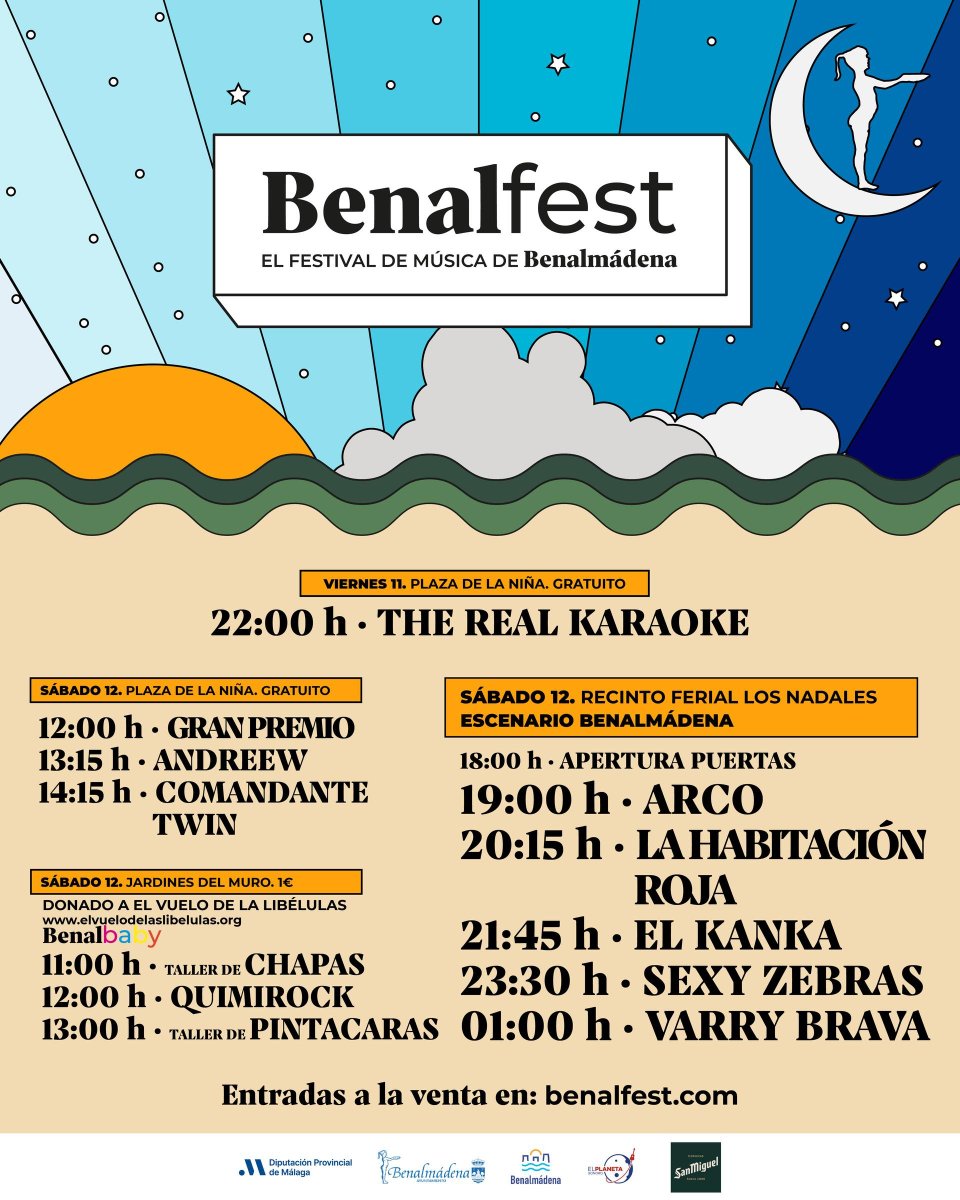 Benalfest (<a href="/Benalfest_/">BenalFest</a>) anuncia los horarios oficiales de su edición 2024, que se celebrará en Benalmádena los días 11 y 12 de octubre 👇