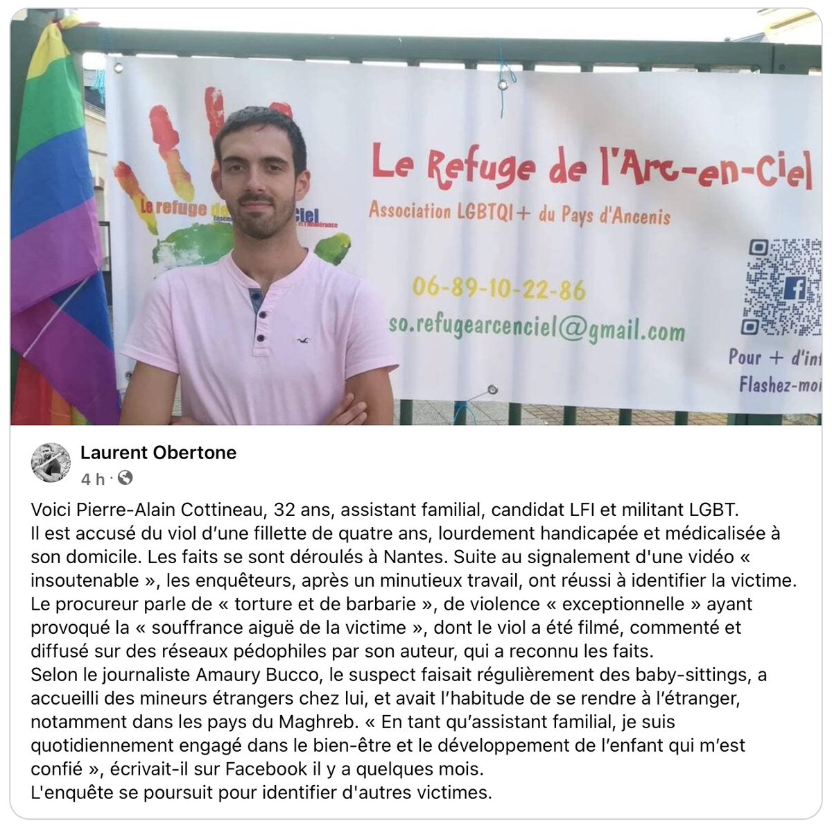 Dominiq49230998's tweet photo. #Viol #enfant #Ancenis #PierreAlainCottineau #Cottineau #PierreCottineau #LFI #NFP #EELV #Communistes #PS https://t.co/NAEZZX1QC1