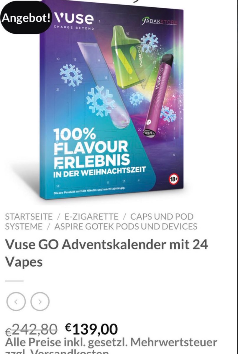 e-zigaretten adventskalender Die beste E-Zigarette ohne Nikotin 2026