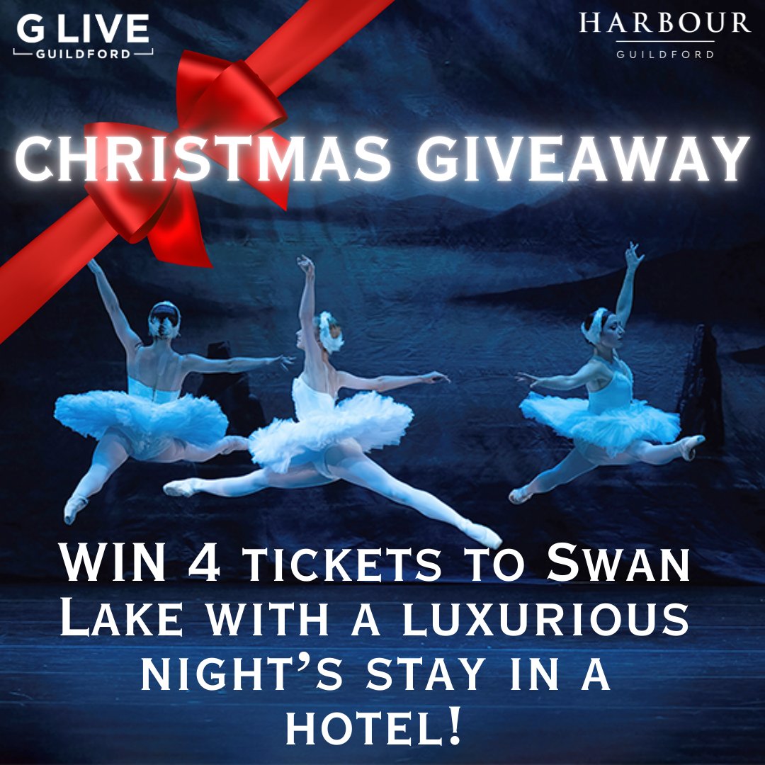🎁 Christmas Giveaway! 🎁

Win 4 tickets to Swan Lake- Ballet Del’Arte at G Live on 27 December at 7:30 pm and a one-night stay at Guildford Harbour Hotel!

❗️This competition is only valid on Instagram❗️
 @experiencegford 

Good luck! 🤞🏼