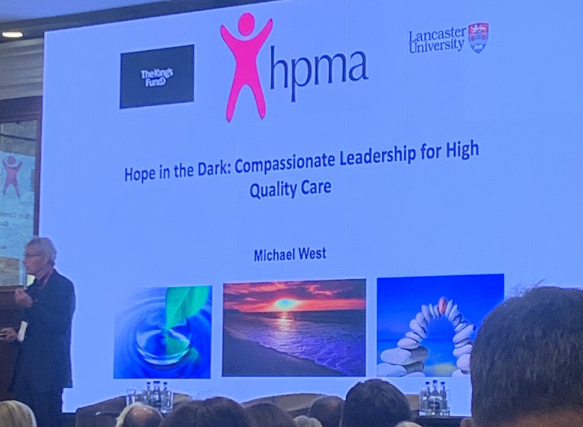 With <a href="/WestM61/">Michael West</a> at HPMA conference 2024. Most important staff engagement factor is compassionate and supportive line managers
