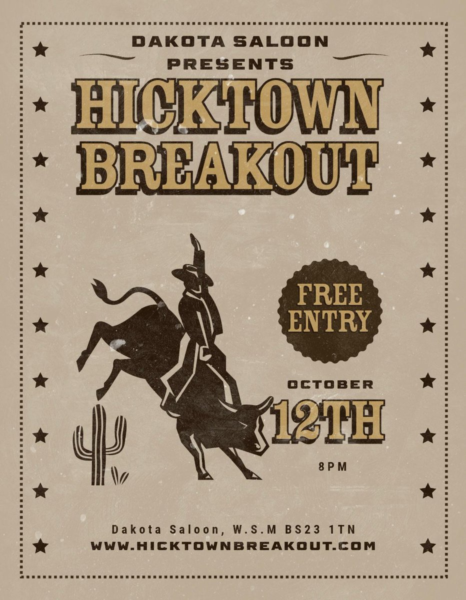 We're back at the Dakota Saloon for a full 90 min show 🤠🇺🇲🎸looking forward to seeing everyone again and we'll be performing our new single 'Time To Move On'