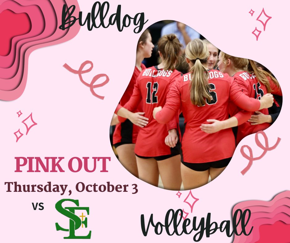 It is GAME Day and it is Pink Out!  Grab your pink and come cheer on the Bulldogs!  JV/JVR @ 7:00 - Varsity @ 7:30!
